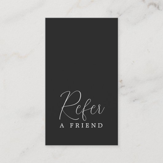 Simple Elegant Black and White Reference Kaart (Voorkant)