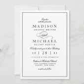 Simple Elegant Black and White Wedding Invitation Feestdagenkaart (Voorkant)
