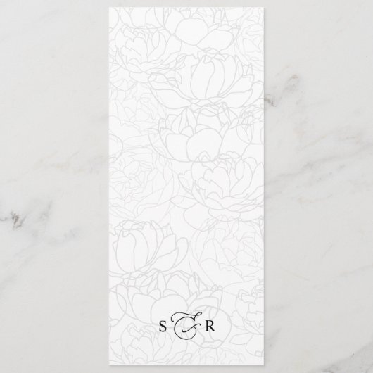 Simple Elegant Black and White Wedding Menu (Achterkant)