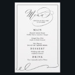Simple Elegant Black and White Wedding Menu<br><div class="desc">Voor verdere aanpassing,  te klikken gelieve de "pas verder"verbinding aan en ons ontwerphulpmiddel te gebruiken om deze sjabloon te wijzigen. Als u de voorkeur geeft aan Zelfkleerpapier/matte afwerking,  kunt u overwegen het type matte papier te kiezen. Neem contact met me op als je hulp of overeenkomende objecten nodig hebt.</div>