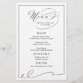 Simple Elegant Black and White Wedding Menu (Voorkant)