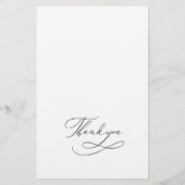 Simple Elegant Black and White Wedding Menu (Achterkant)