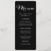 Simple Elegant Black and White Wedding Menu (Voorkant)
