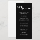 Simple Elegant Black and White Wedding Menu (Voorkant / Achterkant)