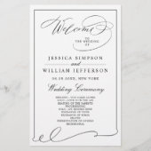 Simple Elegant Black and White Wedding Program (Voorkant)