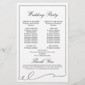 Simple Elegant Black and White Wedding Program (Achterkant)