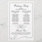 Simple Elegant Black and White Wedding Program (Achterkant)