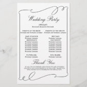 Simple Elegant Black and White Wedding Program (Achterkant)
