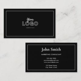 Simple Elegant Black and White with Logo Visitekaartje