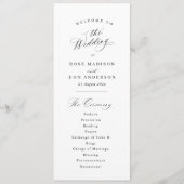 Simple elegant black calligraphy wedding program programmakaart (Voorkant)