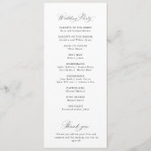 Simple elegant black calligraphy wedding program programmakaart (Achterkant)
