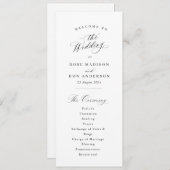 Simple elegant black calligraphy wedding program programmakaart (Voorkant / Achterkant)