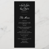 Simple Elegant Black Formal Wedding Menu (Voorkant)