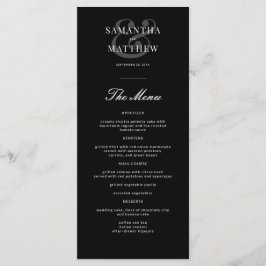 Simple Elegant Black Formal Wedding Menu