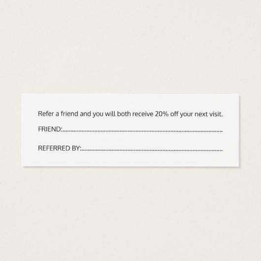 Simple Elegant Black Old White Reference Kaart (Achterkant)