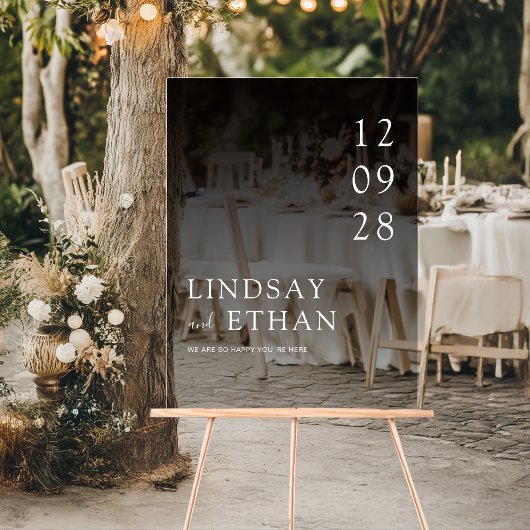 Simple Elegant Black Transparent Wedding Acryl Bord