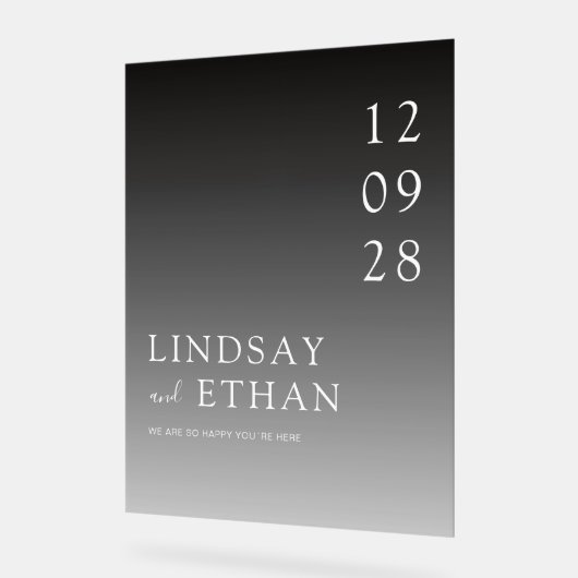 Simple Elegant Black Transparent Wedding Acryl Bord (Hoek)