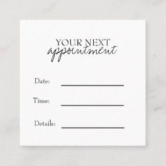 Simple Elegant Black & White Appointment Card Afsprakenkaartje