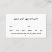 Simple Elegant Black White Beauty Appointard Afsprakenkaartje (Voorkant)
