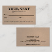 Simple Elegant Black White Beauty Appointard Afsprakenkaartje (Voorkant / Achterkant)