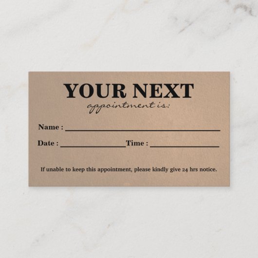 Simple Elegant Black White Beauty Appointard Afsprakenkaartje (Voorkant)