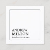 Simple Elegant Black White Consultant Vierkante Visitekaartje (Voorkant)
