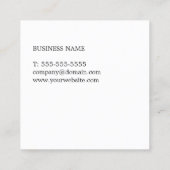 Simple Elegant Black White Consultant Vierkante Visitekaartje (Achterkant)