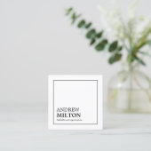 Simple Elegant Black White Consultant Vierkante Visitekaartje (Staand voorkant)