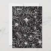Simple Elegant Black White Floral Garden Wedding Kaart (Achterkant)