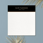 Simple Elegant Black White Leather Notitieblok