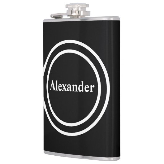 Simple Elegant Black White Monogram Fl Heupfles (Links)