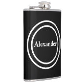 Simple Elegant Black White Monogram Fl Heupfles (Rechts)