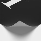 Simple Elegant Black White Monogram Initiaal Cadeaupapier (Hoek)