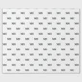 Simple Elegant Black White Monogrammen Wr Cadeaupapier (Vlak)