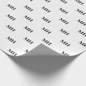 Simple Elegant Black White Monogrammen Wr Cadeaupapier (Hoek)