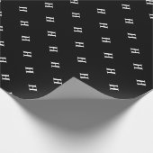 Simple Elegant Black White Monogrammen Wr Cadeaupapier (Hoek)