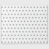 Simple Elegant Black White Monogrammen Wr Cadeaupapier (Vlak)