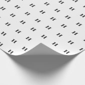 Simple Elegant Black White Monogrammen Wr Cadeaupapier (Hoek)