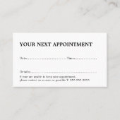 Simple Elegant Black White Salon Afsprakenkaartje (Voorkant)