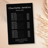 Simple Elegant Black White Salon Service Menu