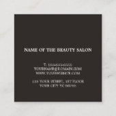 Simple Elegant Black White Scissor Haarstylist Vierkante Visitekaartje (Achterkant)