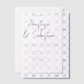 Simple Elegant Black & White Script Photo Wedding Vellum Uitnodigingen (Offset (Uitnodiging))