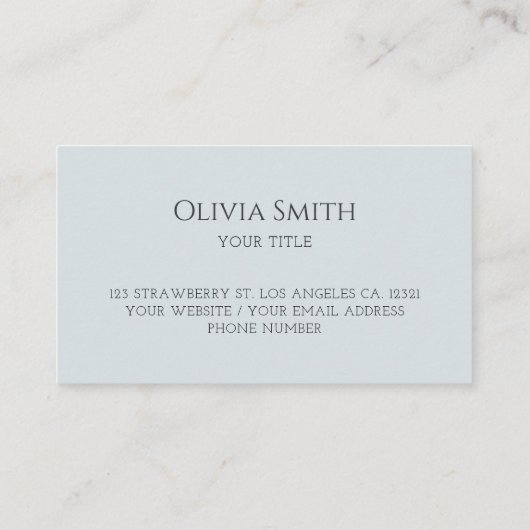 Simple Elegant Blue Bow Visitekaartje (Achterkant)