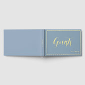 Simple Elegant Blue Grey Minimalist Gold Gastenboek (Volledig)