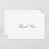 Simple, Elegant, Blue Lettering Bedankkaart (Voorkant / Achterkant)