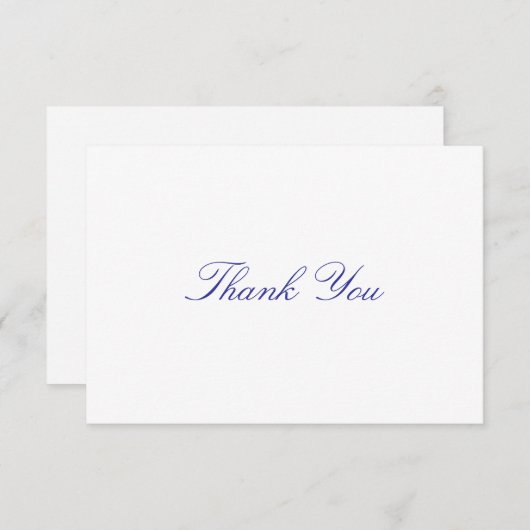 Simple, Elegant, Blue Lettering Bedankkaart (Voorkant / Achterkant)