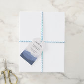 Simple Elegant Blue Mountain Wedding Thank You Cadeaulabel (Met Touw)