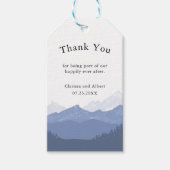 Simple Elegant Blue Mountain Wedding Thank You Cadeaulabel (Voorkant)