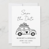 Simple Elegant Boho Photo Wedding Save The Date Kaart (Voorkant)