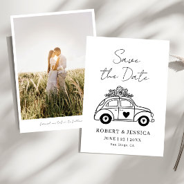 Simple Elegant Boho Photo Wedding Save The Date Kaart